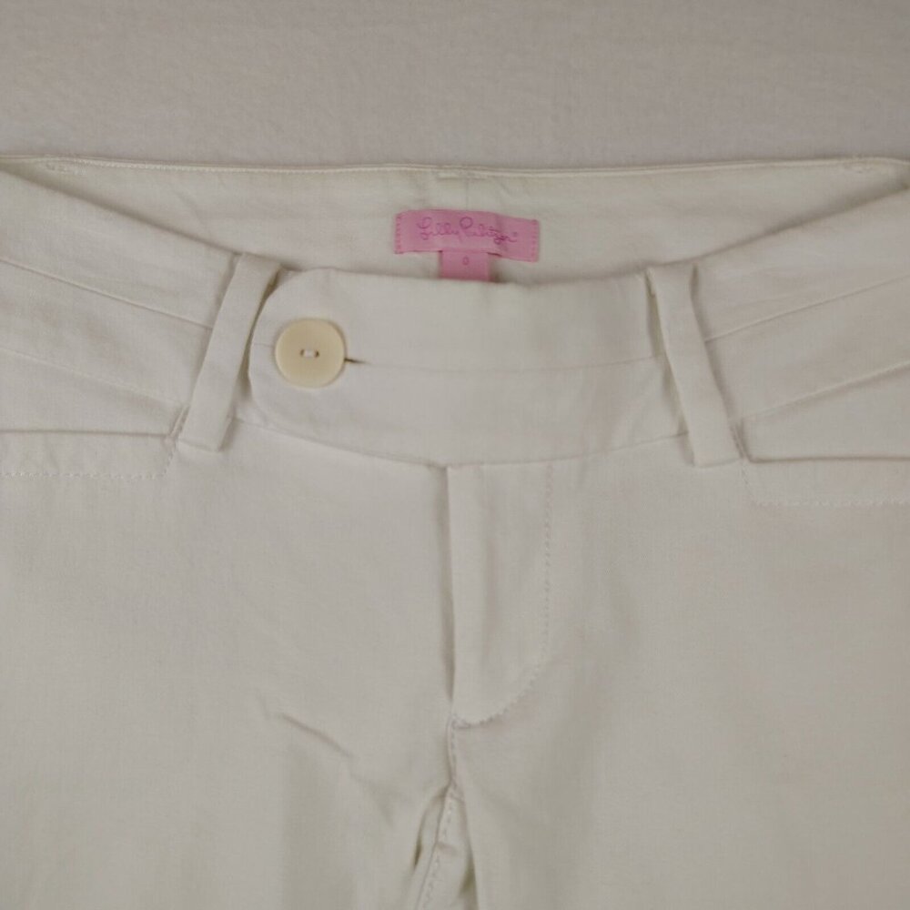 Lilly Pulitzer White Cropped Ankle Pants Size 0 Casual Low Rise - Picture 3 of 8